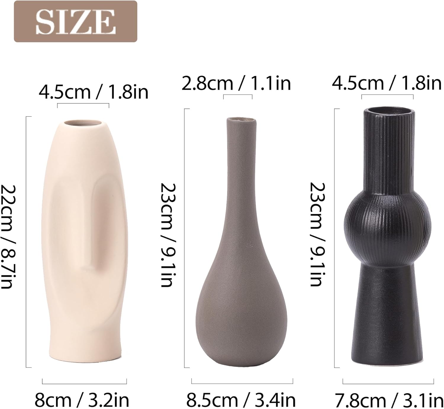 Ceramic Flower Vase Creative Modern Home Decor - Set