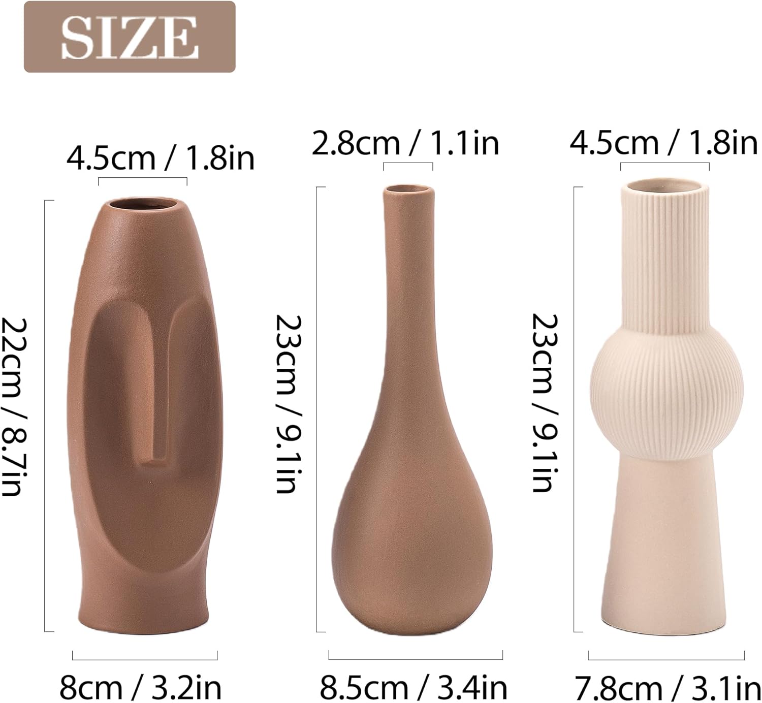 Ceramic Flower Vase Creative Modern Home Decor - Set