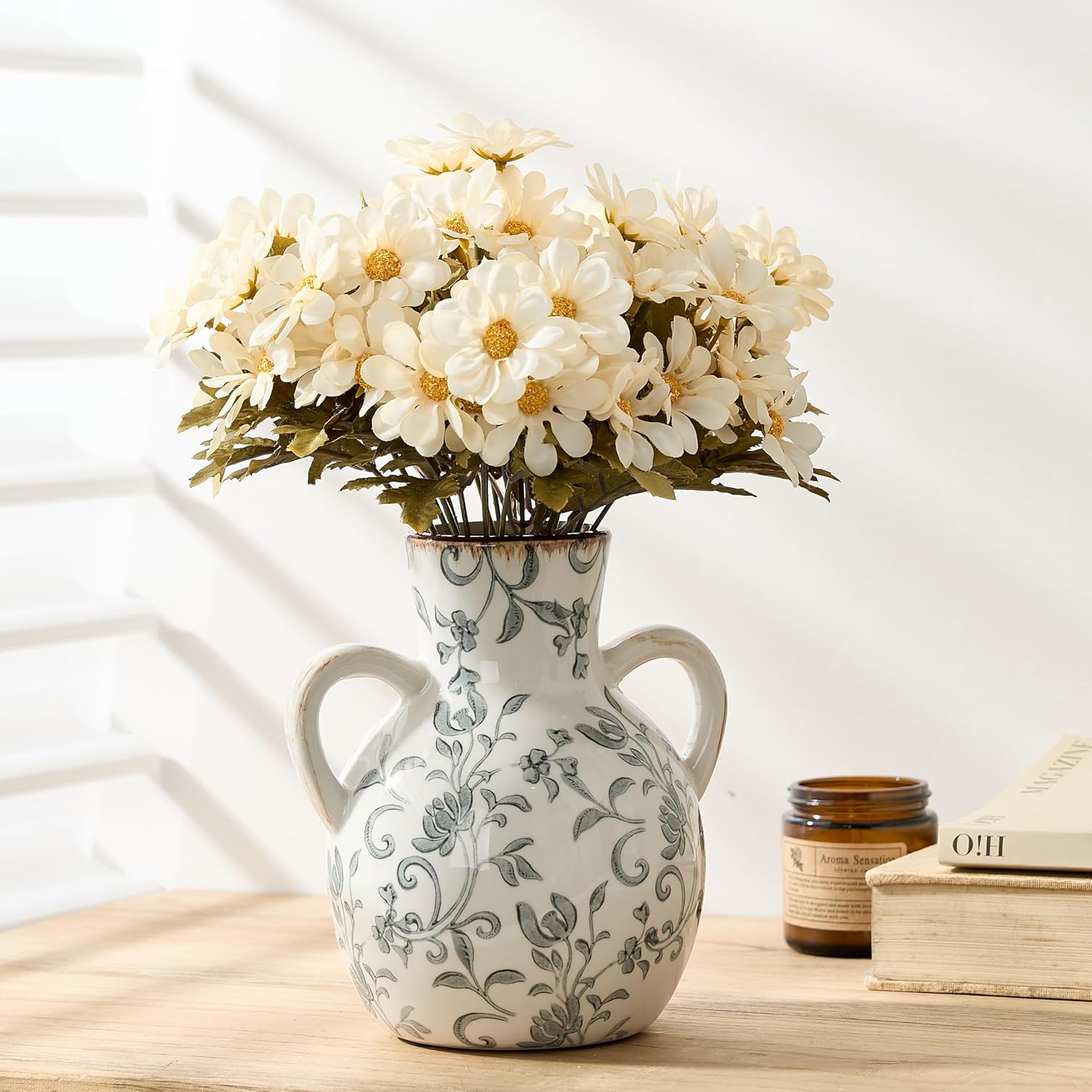 Rustic Ceramic Farmhouse Flower Vase