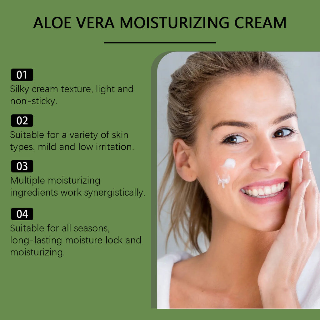 Aloe Vera Face Cream Relieve Redness Improve Dryness Repair Sensitive Moisturizing Rejuvenating Nourishing Soothing Facial Cream
