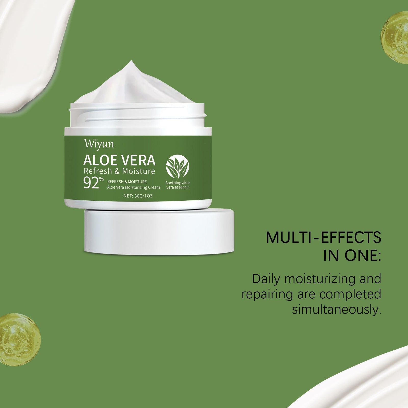 Aloe Vera Face Cream Relieve Redness Improve Dryness Repair Sensitive Moisturizing Rejuvenating Nourishing Soothing Facial Cream