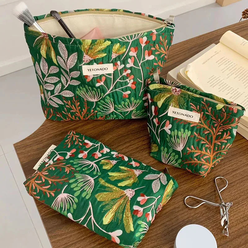 Makeup Bag Women Cosmetic Bag Flower Toiletry Pouch Case Organizer Make Up Bag Travel Wash Girls Travel Storage pouch