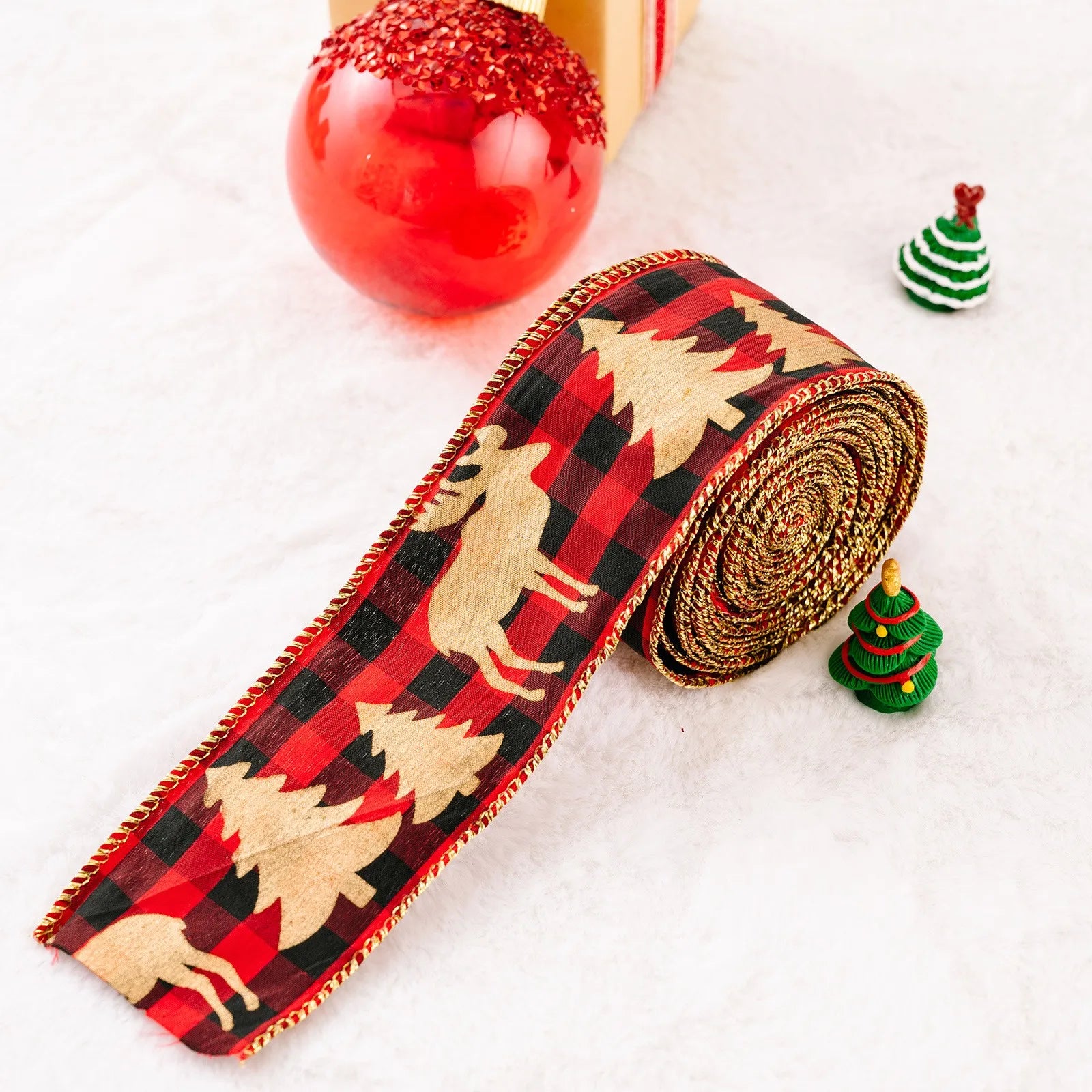 Christmas Fabric Ribbon Burlap Ribbon Christmas Tree Decor Ribbon Diy Wreath Bows Crafts Gift Wrapping Ribbon New Year Supplies