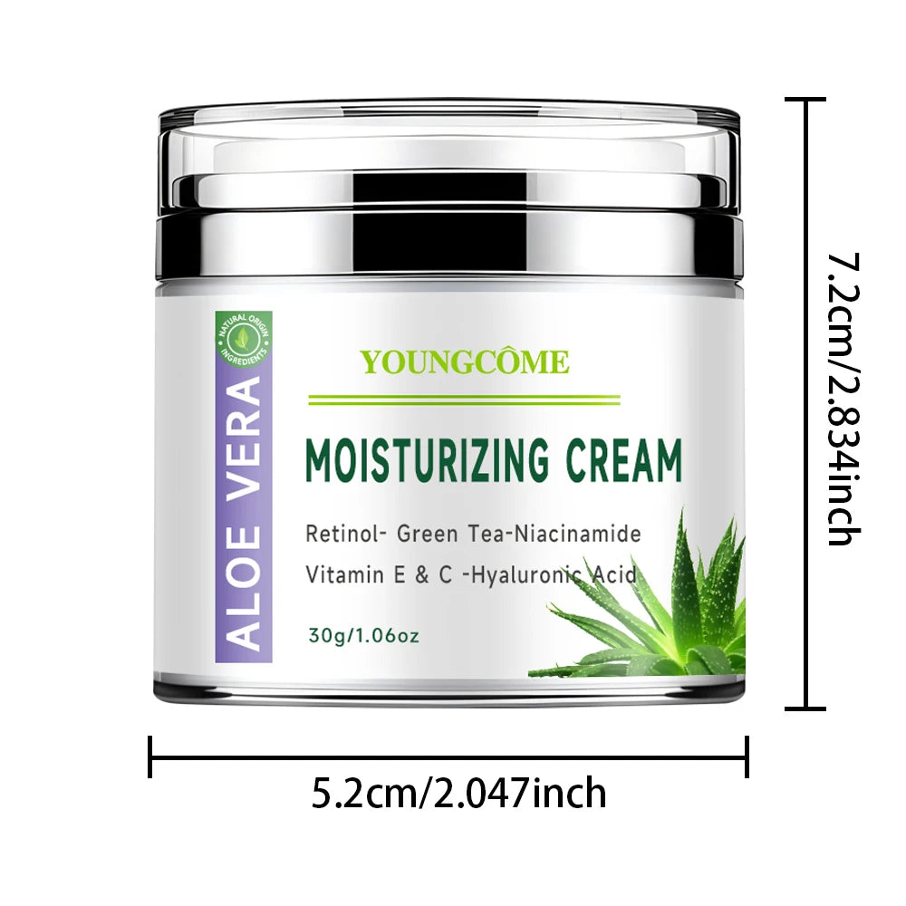 Aloe Vera Soothing, Deep Moisturizing, Multi-Functional Mild Formula Free of Alcohol, Mineral Oil,Anti-Aging Moisturizing Cream