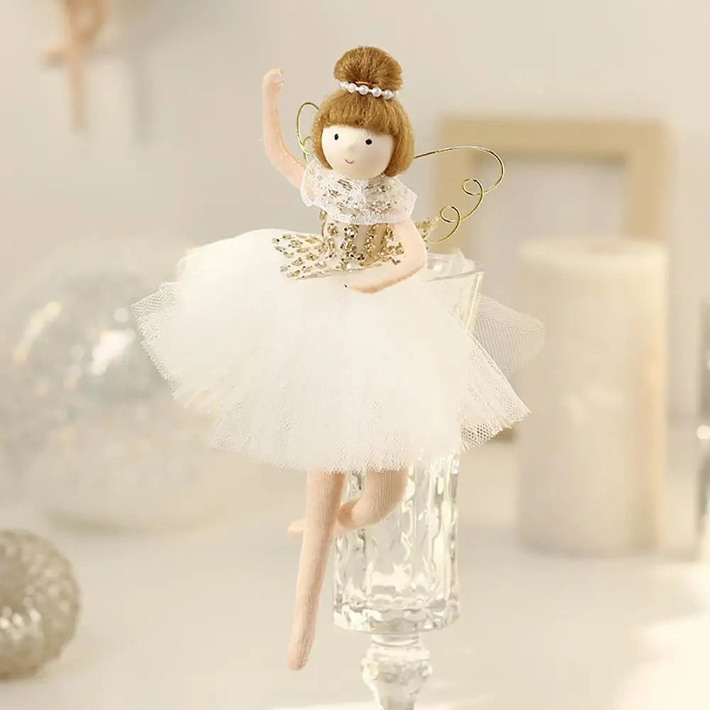 Christmas Ornament Ballet Girl Dancing with Wing And Tulle Skirt Xmas Tree Hanging Decorations for Holiday Party Decor