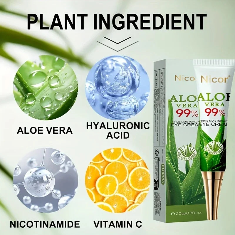 Aloe Vera Eye Cream - Long lasting Moisturizing, Firming Eye Skin, Suitable for All Skin Types, Natural Ingredients, Eye Care,