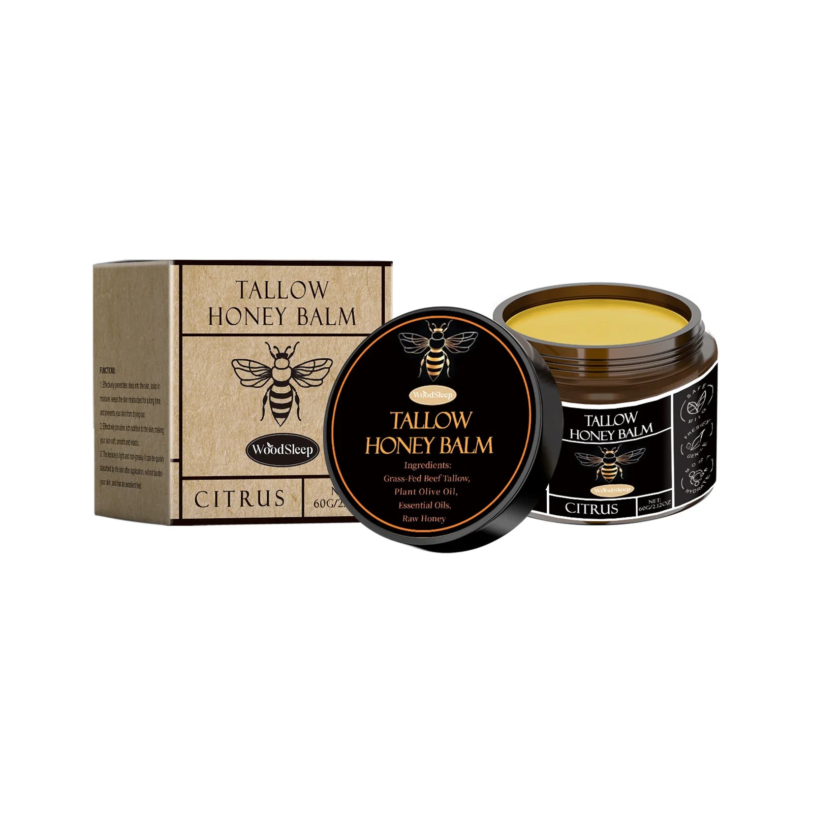 Tallow Honey Facial Balm Reduce Redness Repair Soothing Nourishing Moisturizer Improve Dryness Rough Oil Control Beauty Products
