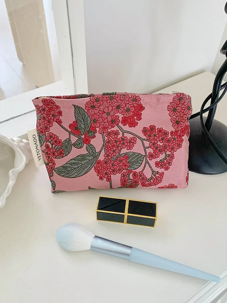 Makeup Bag Women Cosmetic Bag Flower Toiletry Pouch Case Organizer Make Up Bag Travel Wash Girls Travel Storage pouch