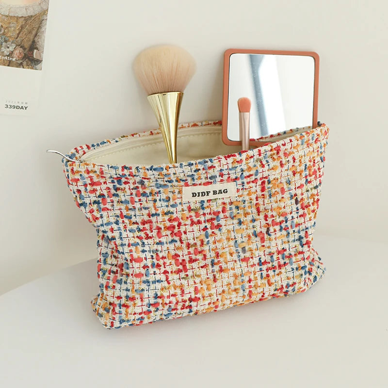 Women's cosmetic bag, red small fragrance, canvas, lipstick, air cushion, sanitary napkin, storage bag, portable toiletry bag