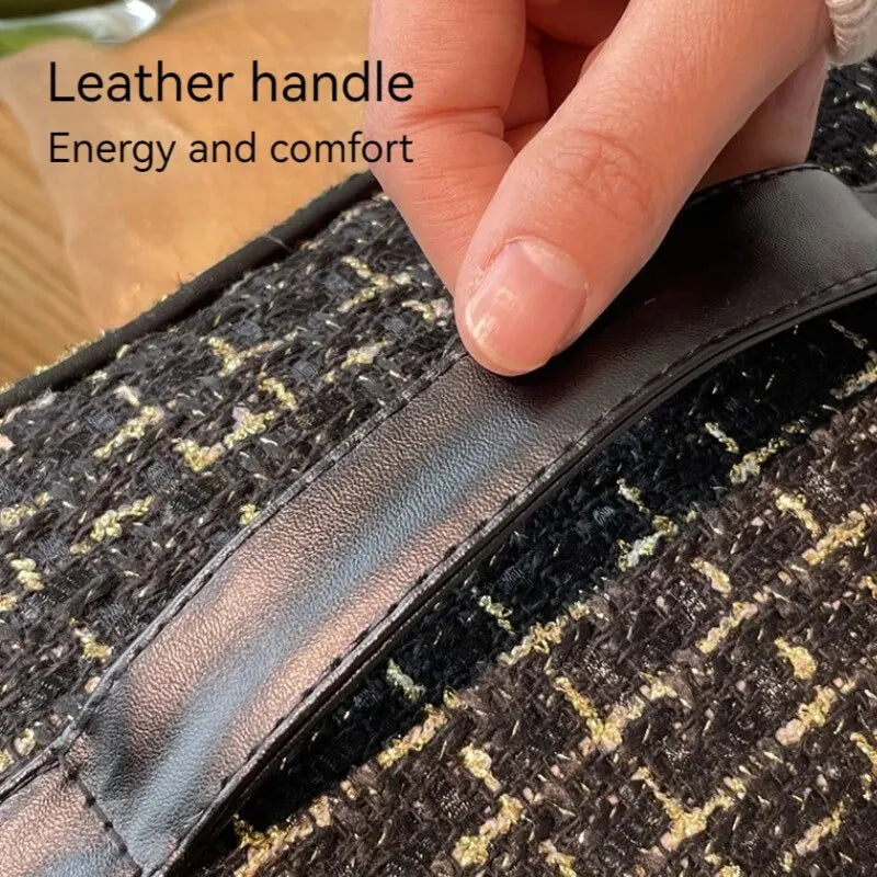 Fashion Cosmetic Bag Large Capacity Portable Handbag Woven Cosmetics Makeup Brush Storage Household Travel Wash Bag