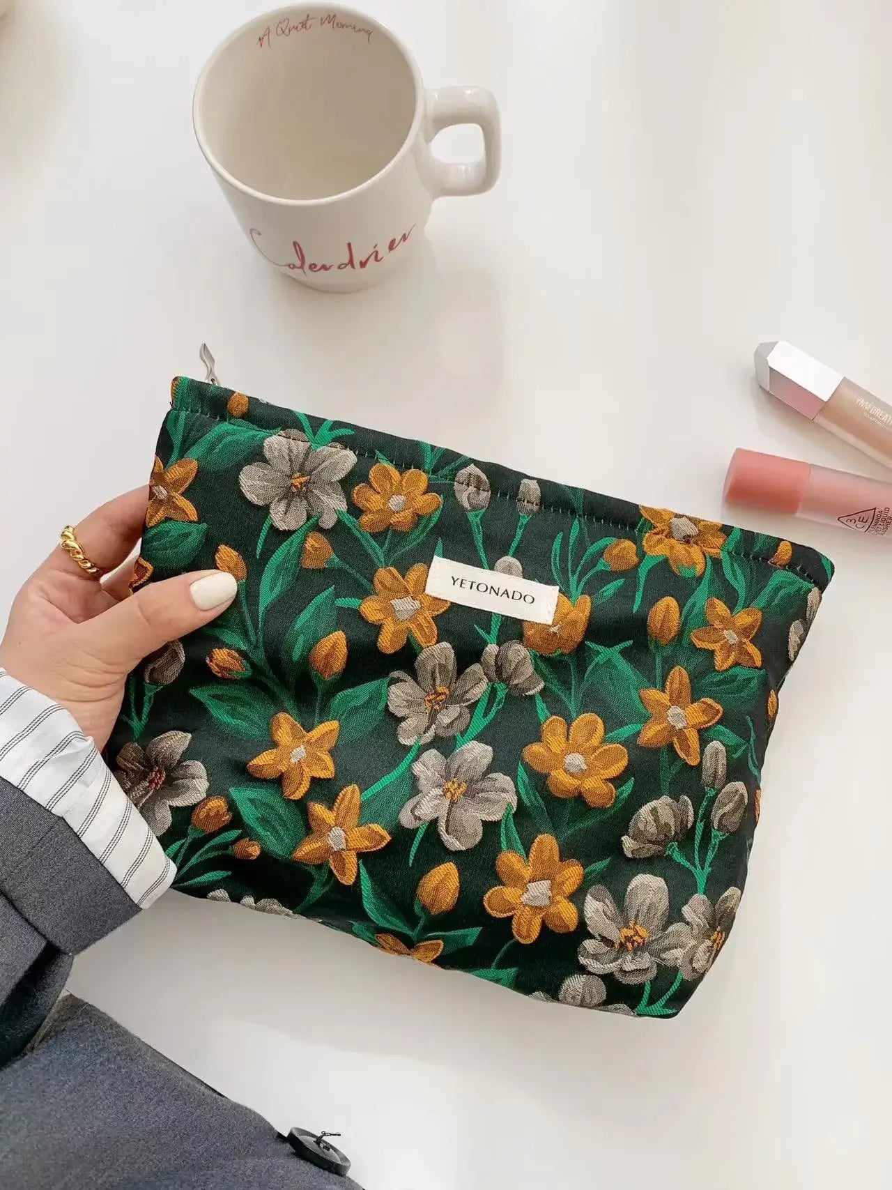 Makeup Bag Women Cosmetic Bag Flower Toiletry Pouch Case Organizer Make Up Bag Travel Wash Girls Travel Storage pouch