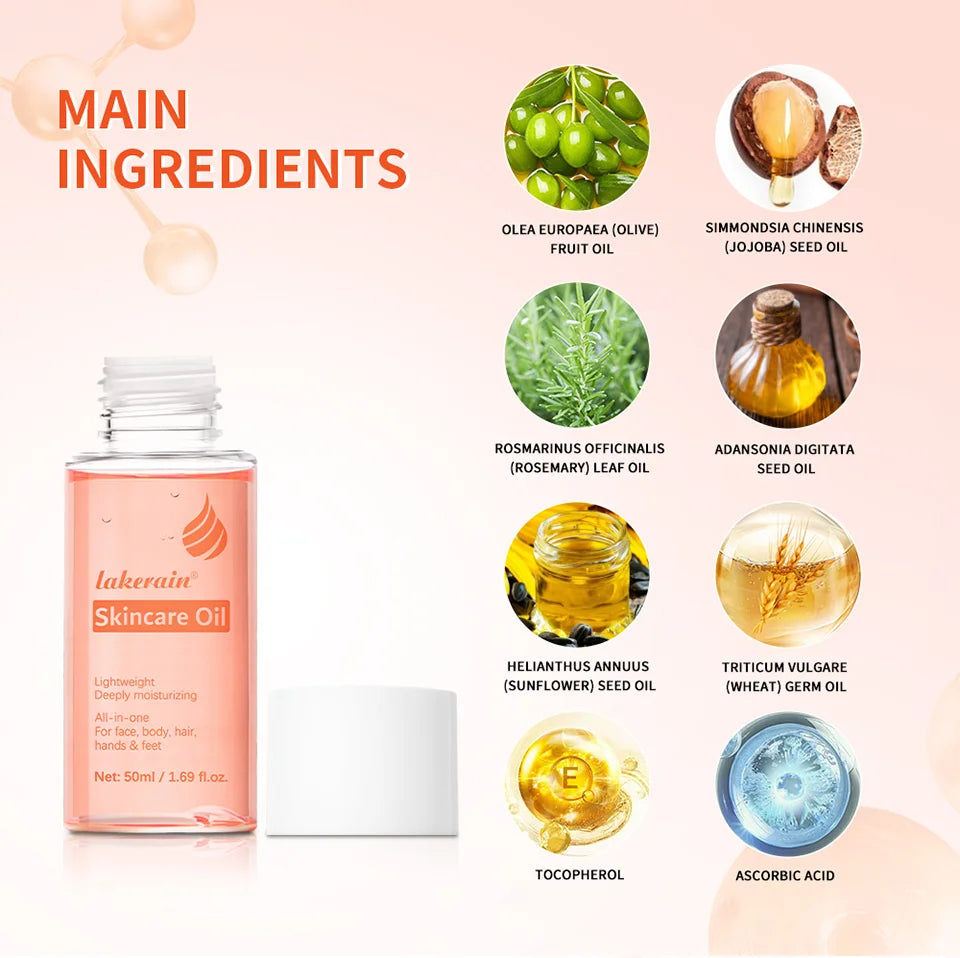 Bio Skincare Body Oil Face Body Moisturizer Vitamin A Vitamin E Exfoliate skin Improve Hair Health Fade Scars Exfoliate skin car