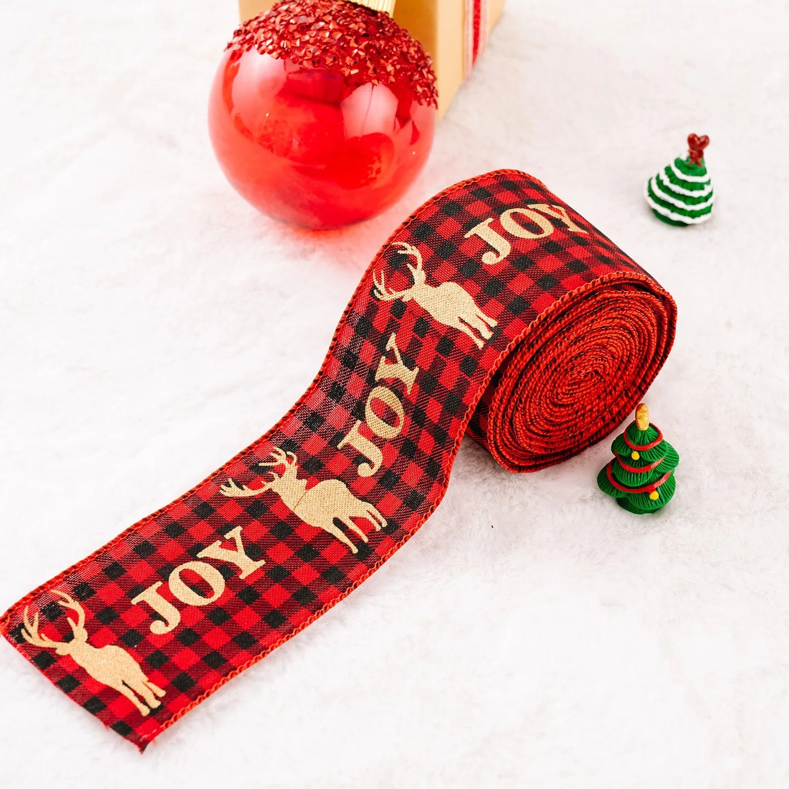 Christmas Fabric Ribbon Burlap Ribbon Christmas Tree Decor Ribbon Diy Wreath Bows Crafts Gift Wrapping Ribbon New Year Supplies