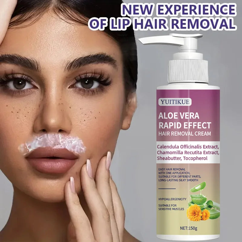 150g Aloe Vera Hair Removal Balm - Gentle and non-irritating, suitable for armpits, lips, arms, legs and intimate areas, powerfu