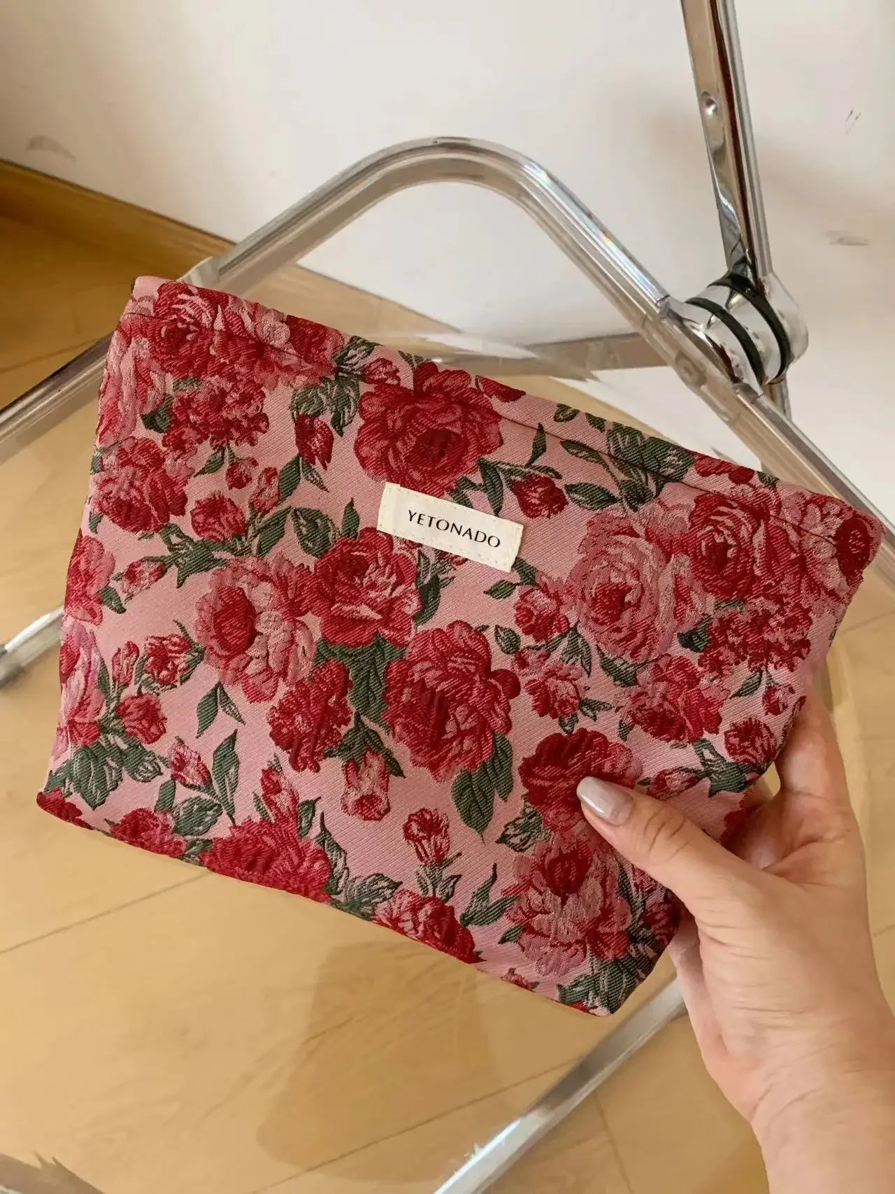 Makeup Bag Women Cosmetic Bag Flower Toiletry Pouch Case Organizer Make Up Bag Travel Wash Girls Travel Storage pouch