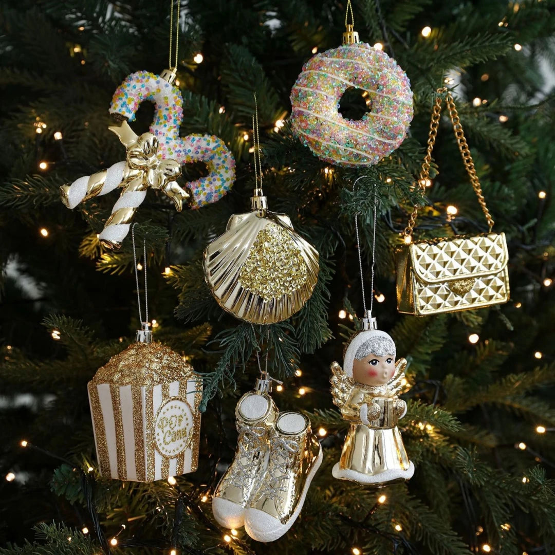 Christmas Tree Hanging Ornament Candy Cane Donut Golden Pendants 2026 Navidad New Year Home Party Decoration Festival Supplies