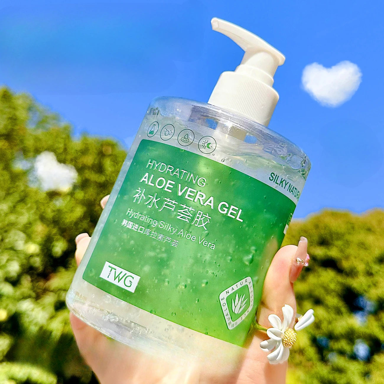 Aloe Vera Gel 500g Large Bottle Moisturizing Aloe Gel Large Capacity Hydrating and Moisturizing