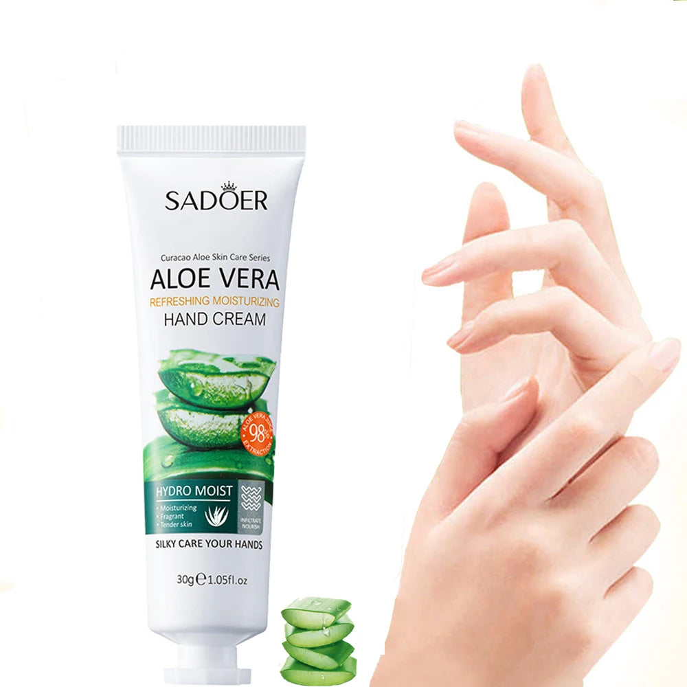 Aloe Vera Hand Cream Lotions Serum Repair Nourishing Hand Skin Care Anti Dryness Chapping Anti Aging Whitening Hand Cream 30g