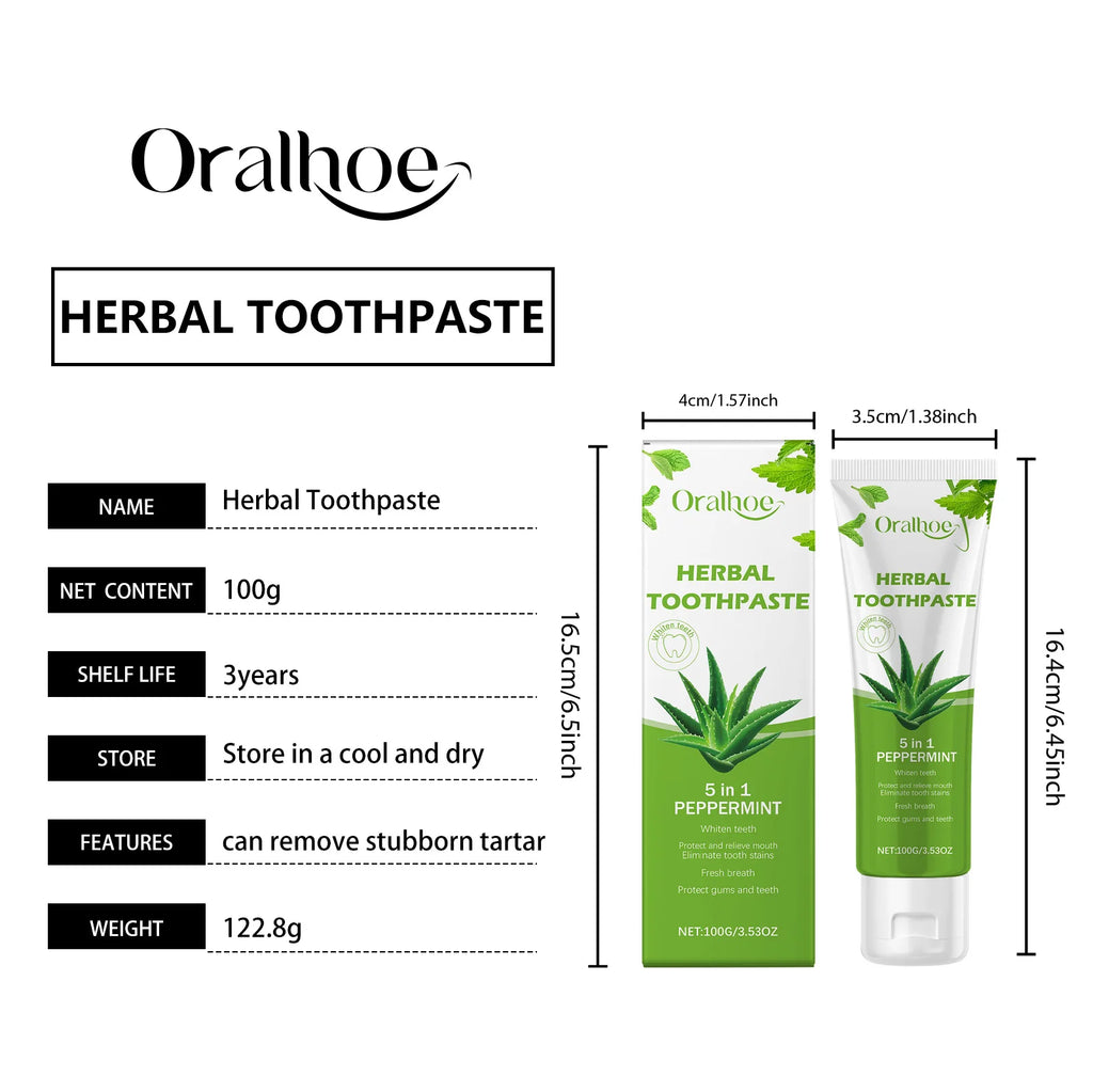 Aloe Vera Toothpaste For Gentle Teeth Cleaning - Remove Odor & Stains, Brighten Smile, Enamel Protection Formula
