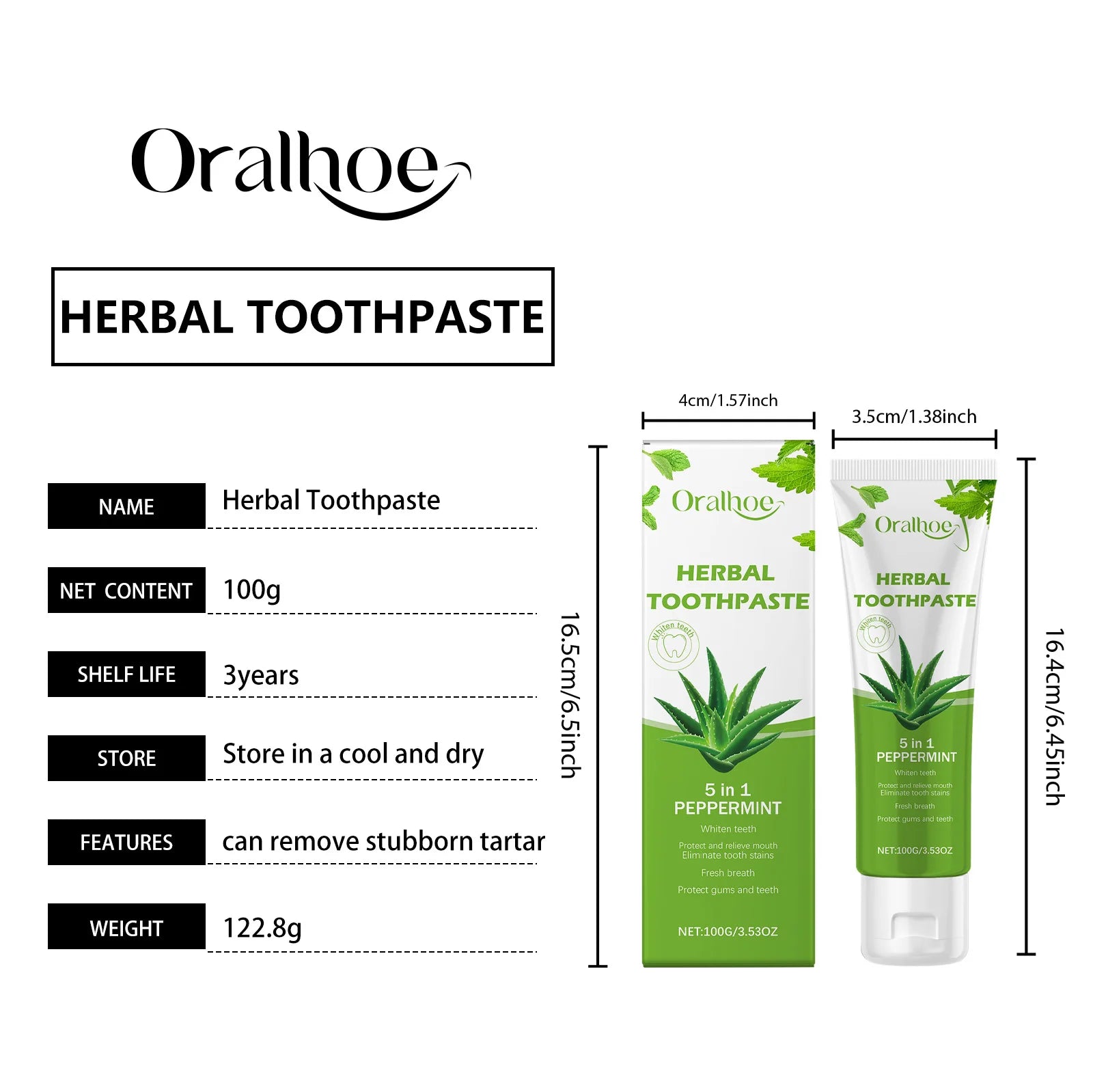 Aloe Vera Toothpaste For Gentle Teeth Cleaning - Remove Odor & Stains, Brighten Smile, Enamel Protection Formula