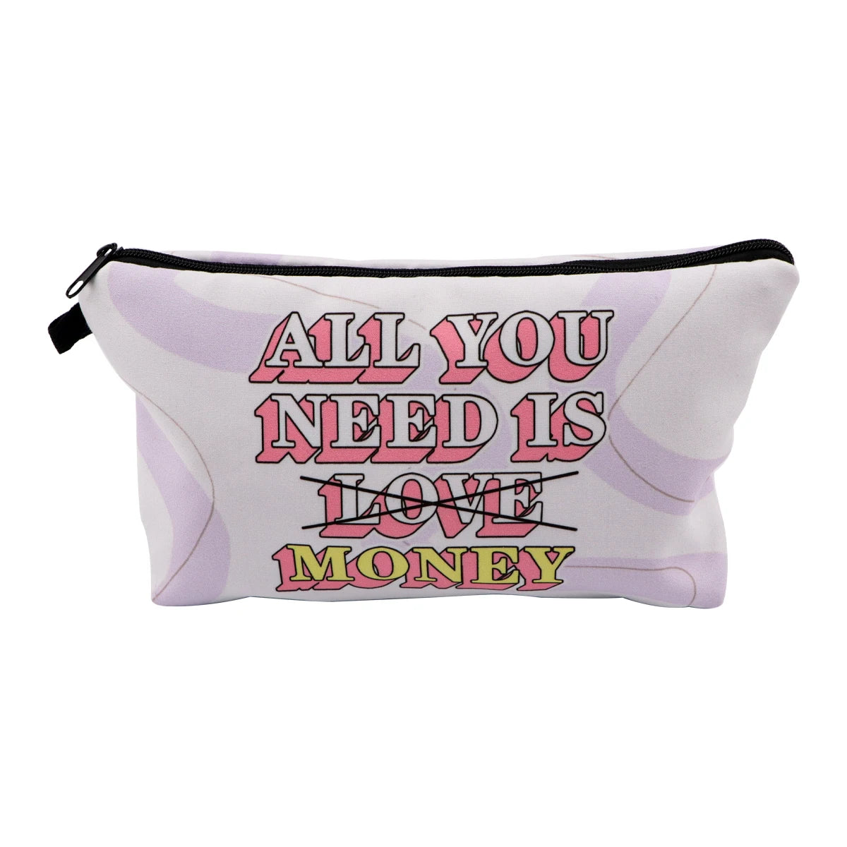 Simple Quotes Cosmetic Bags Portable for Women Cartoon Phrase Travel Storage Bag Lipstick Cosmetics Small Bags Organizer Case