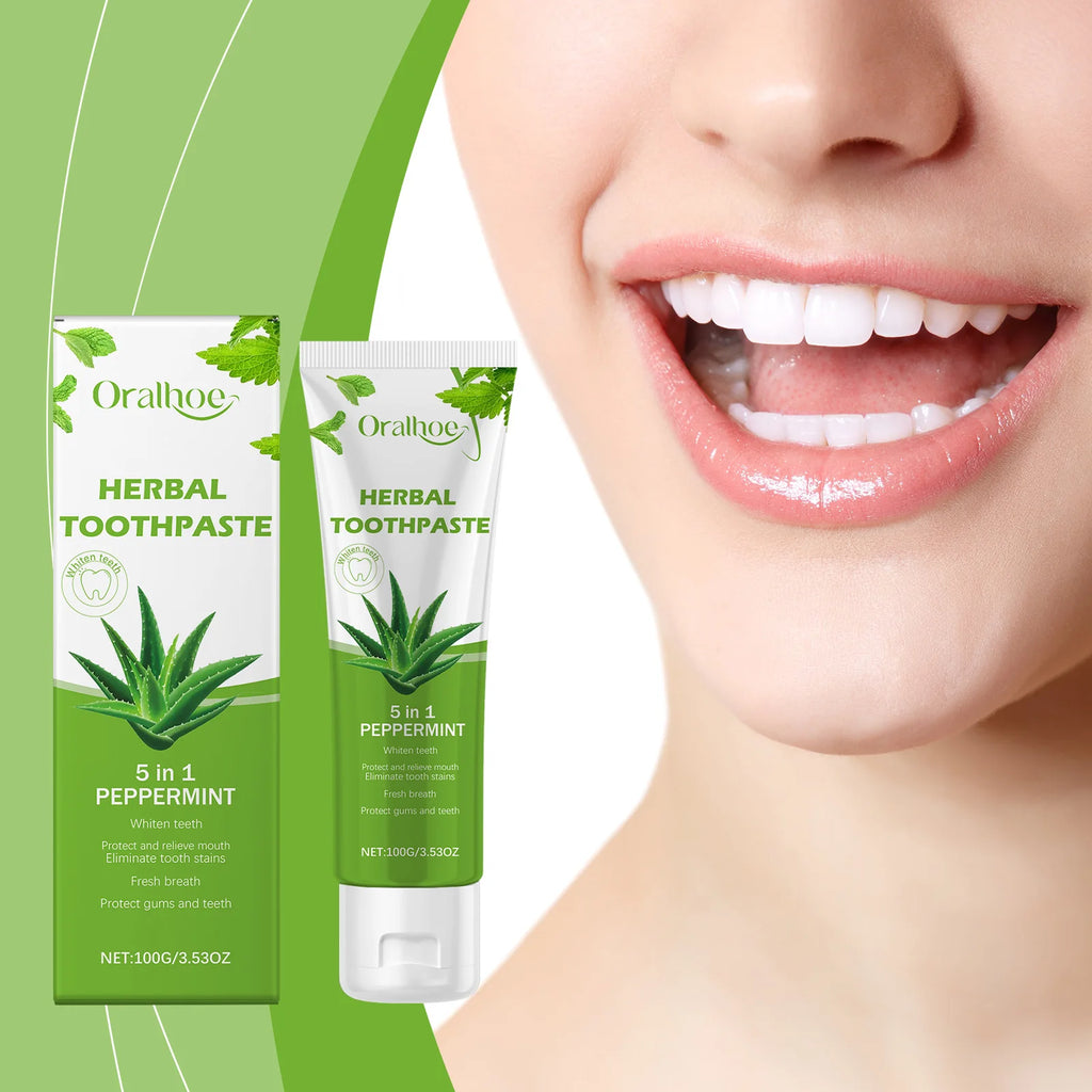 Aloe Vera Toothpaste For Gentle Teeth Cleaning - Remove Odor & Stains, Brighten Smile, Enamel Protection Formula