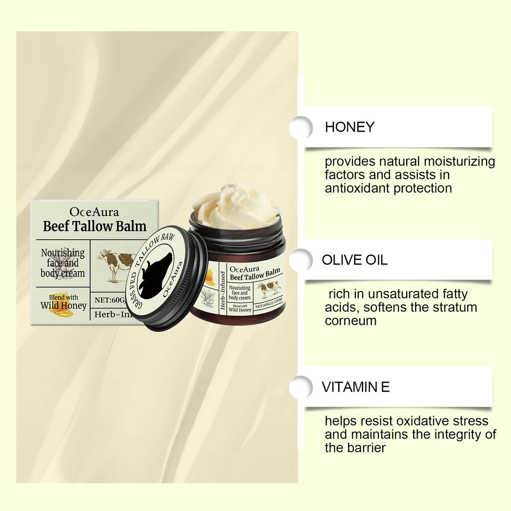 Beef Tallow  Bodily Moisturizer Fade Fine Lines Repair Skin Improves Dry Skin Rejuvenation Brighten Skin Care Cream Product