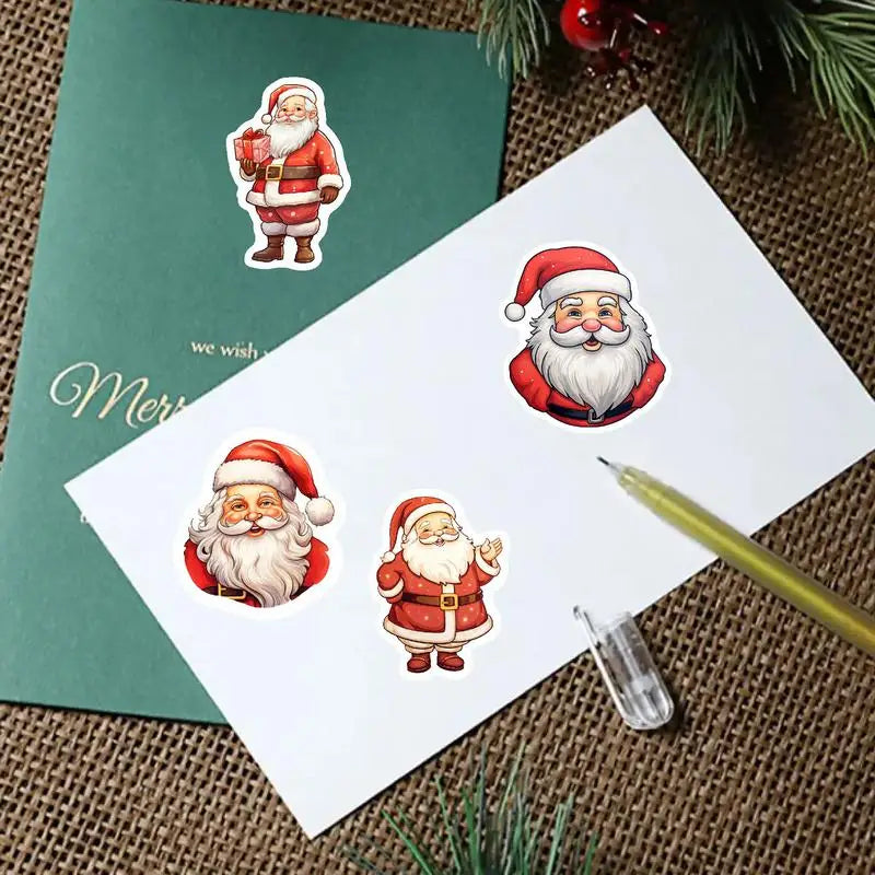 Christmas Stickers for Holiday Crafts Tag Sticker Envelopes Christmas Santa Claus Packing Label Christmas theme Party supplies