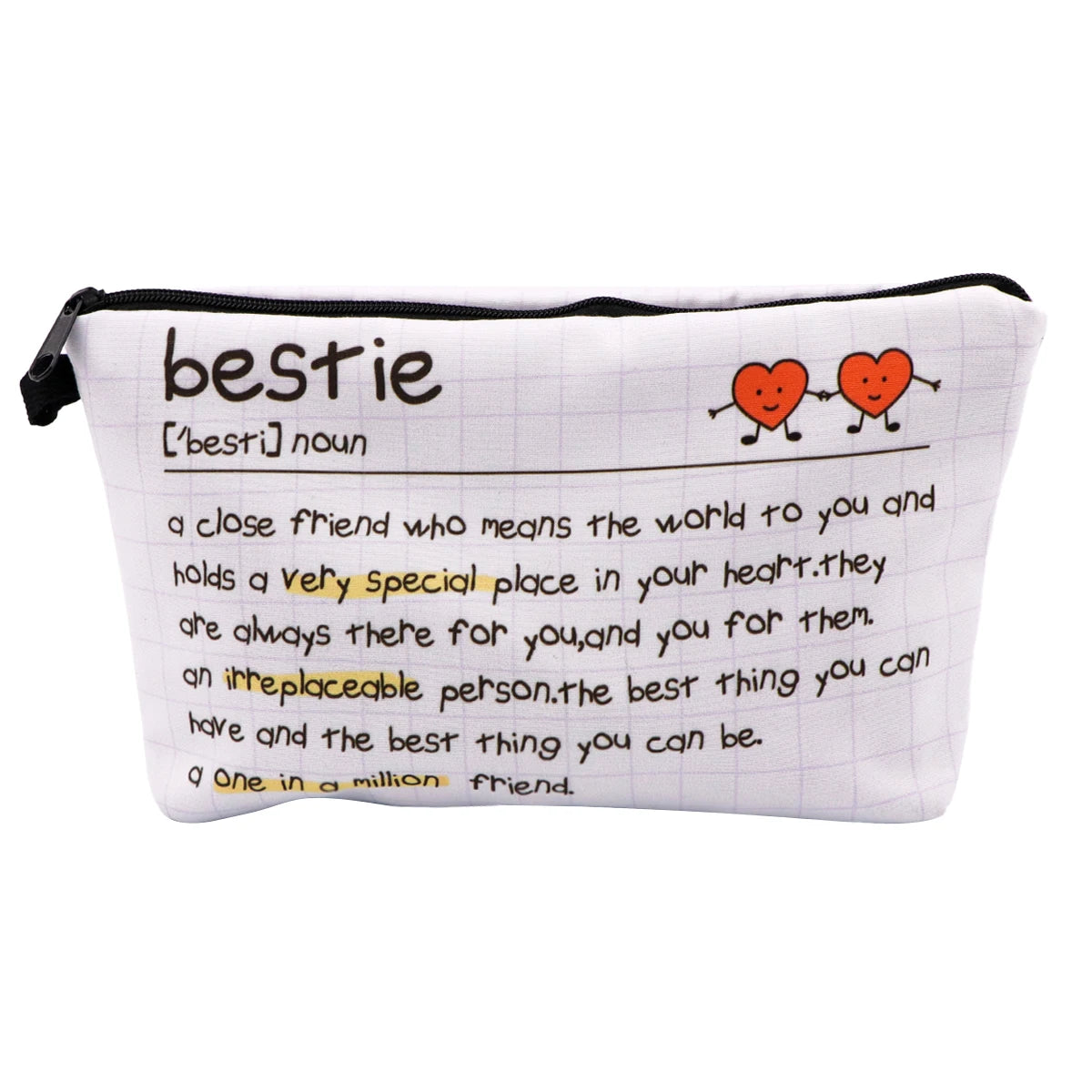 Simple Quotes Cosmetic Bags Portable for Women Cartoon Phrase Travel Storage Bag Lipstick Cosmetics Small Bags Organizer Case