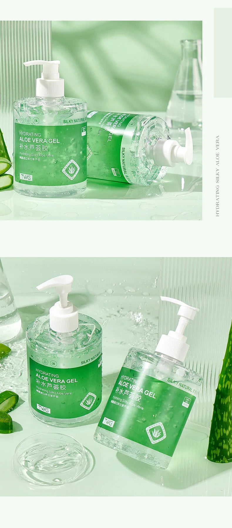 Aloe Vera Gel 500g Large Bottle Moisturizing Aloe Gel Large Capacity Hydrating and Moisturizing