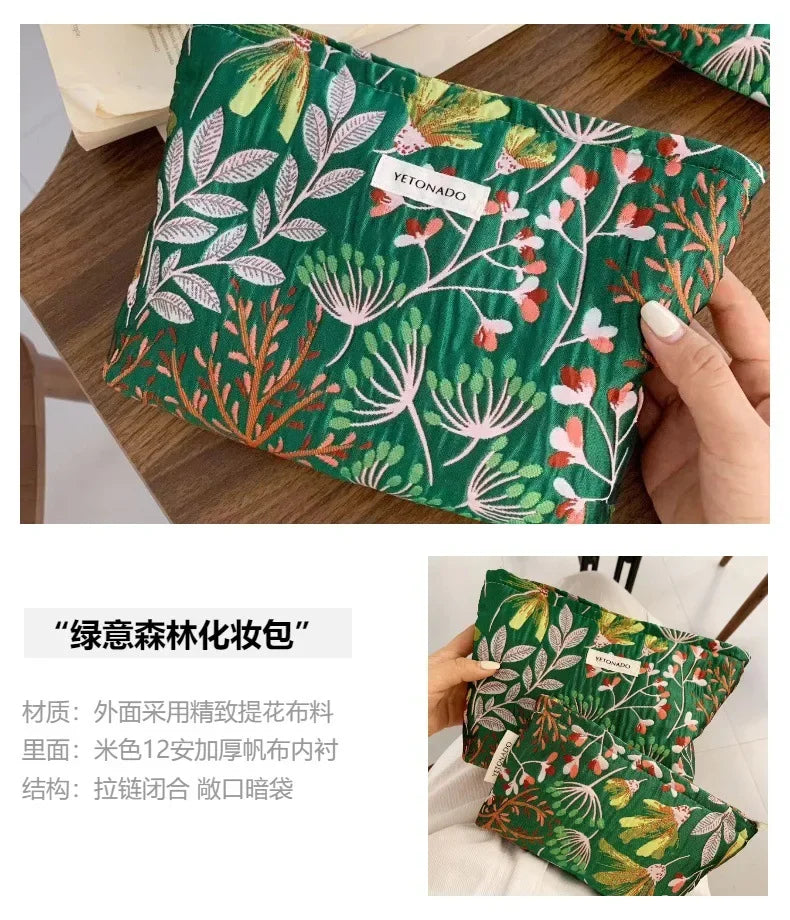 Makeup Bag Women Cosmetic Bag Flower Toiletry Pouch Case Organizer Make Up Bag Travel Wash Girls Travel Storage pouch