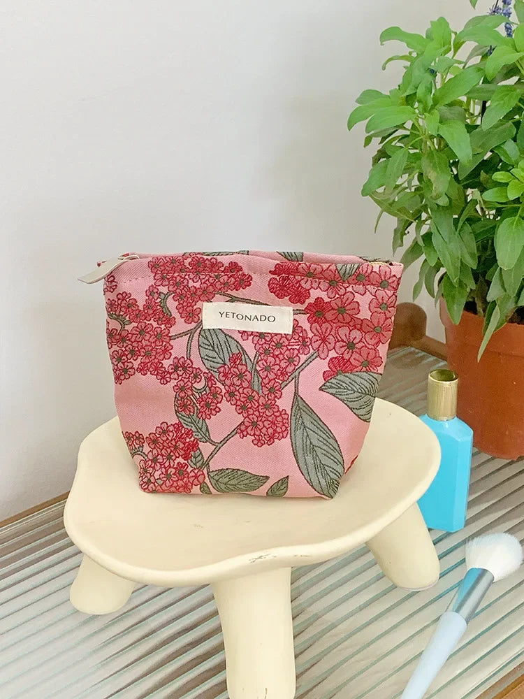 Makeup Bag Women Cosmetic Bag Flower Toiletry Pouch Case Organizer Make Up Bag Travel Wash Girls Travel Storage pouch