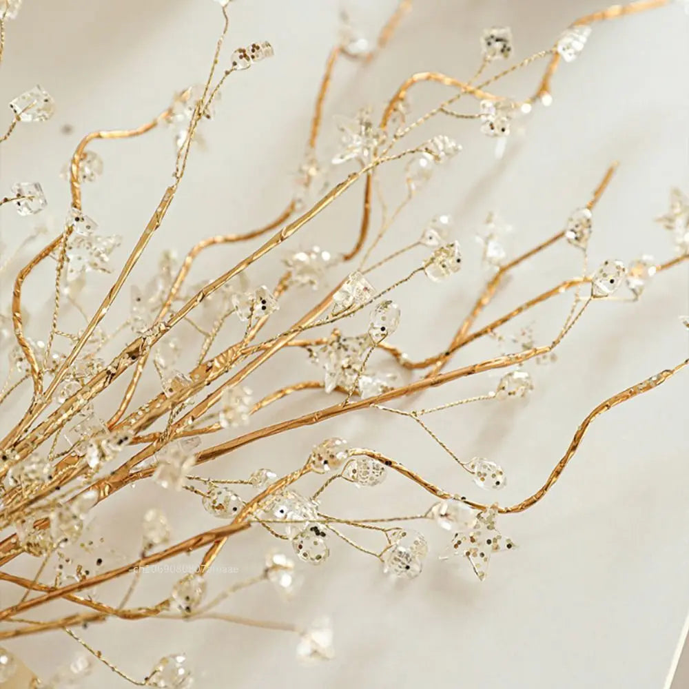 Christmas Decorations Artificial Xmas Branches Berry Picks Ornament Garland Wreath Simple for Party Crystal Stems Acrylic