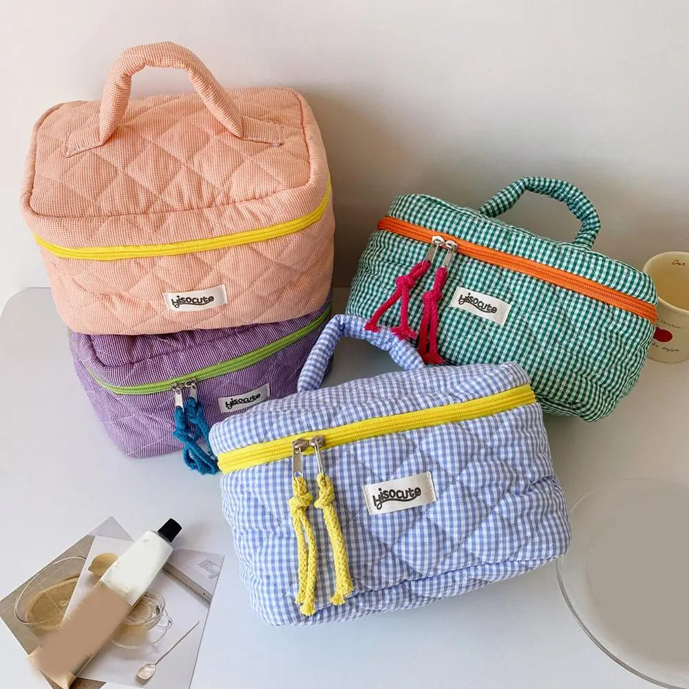 Cosmetic Bag Simple Style Large Capacity Portable Cosmetic Tools Storage Bag for Home Bathroom Toiletry Bag Makeup Bag