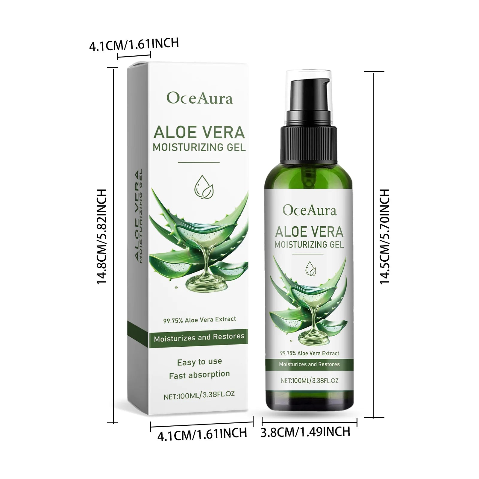 Aloe Vera Gel Pore Shrinking Oil Control Ance Remover Moisturizing Brighten Anti-Aging Facial Essence Beauty Skin Care Products