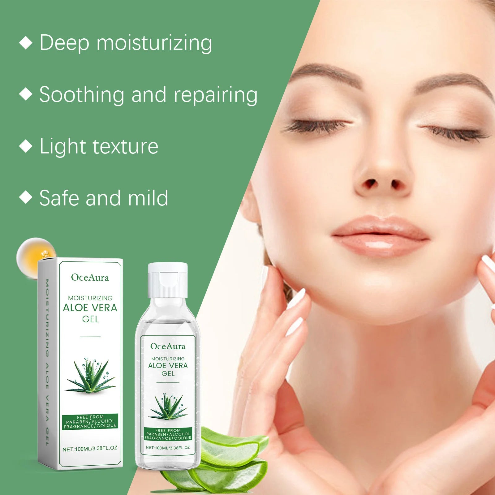 Aloe Vera Gel Pore Shrinking Oil Control Ance Remover Moisturizing Brighten Anti-Aging Facial Essence Beauty Skin Care Products