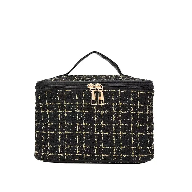 Fashion Cosmetic Bag Large Capacity Portable Handbag Woven Cosmetics Makeup Brush Storage Household Travel Wash Bag