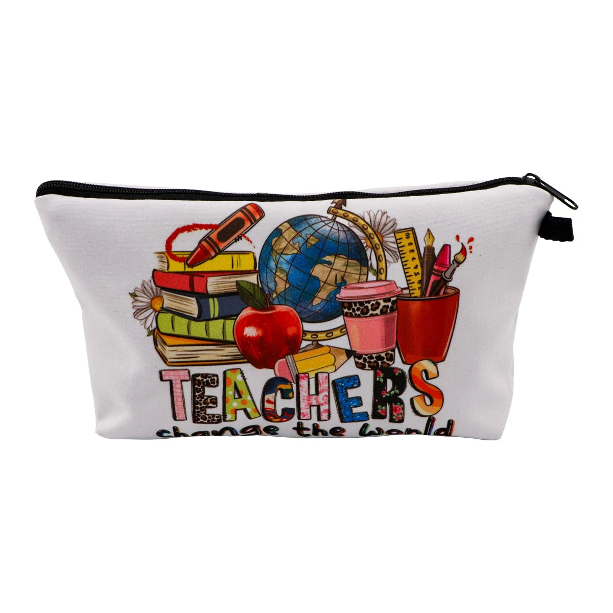 Simple Quotes Cosmetic Bags Portable for Women Cartoon Phrase Travel Storage Bag Lipstick Cosmetics Small Bags Organizer Case