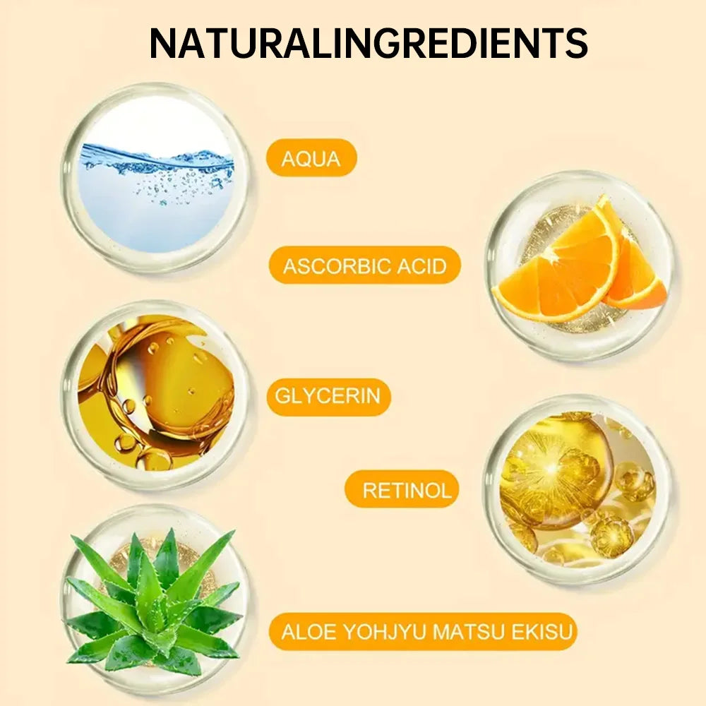 Vitamin C Facial Essence Cream Whitening Brightening Anti-Wrinkle Nourishing Redness Relief Moisturizing Face Serum Skin Care