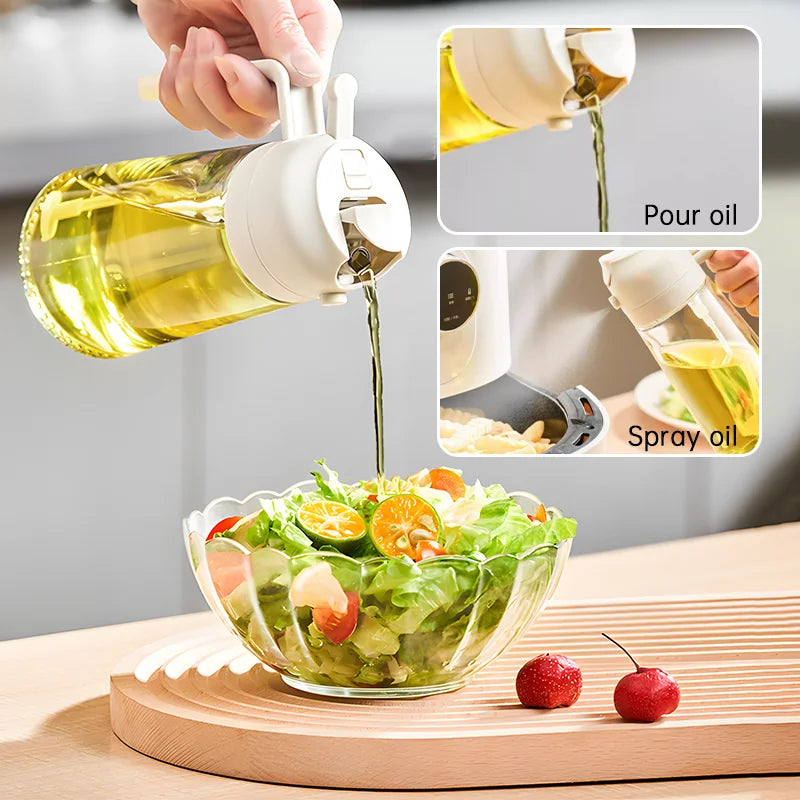 500ml 2 in 1 Oil Sprayer - Kitchen sprayer for cooking, grilling, baking, roasting and picnics | Aerosol free oil dispenser