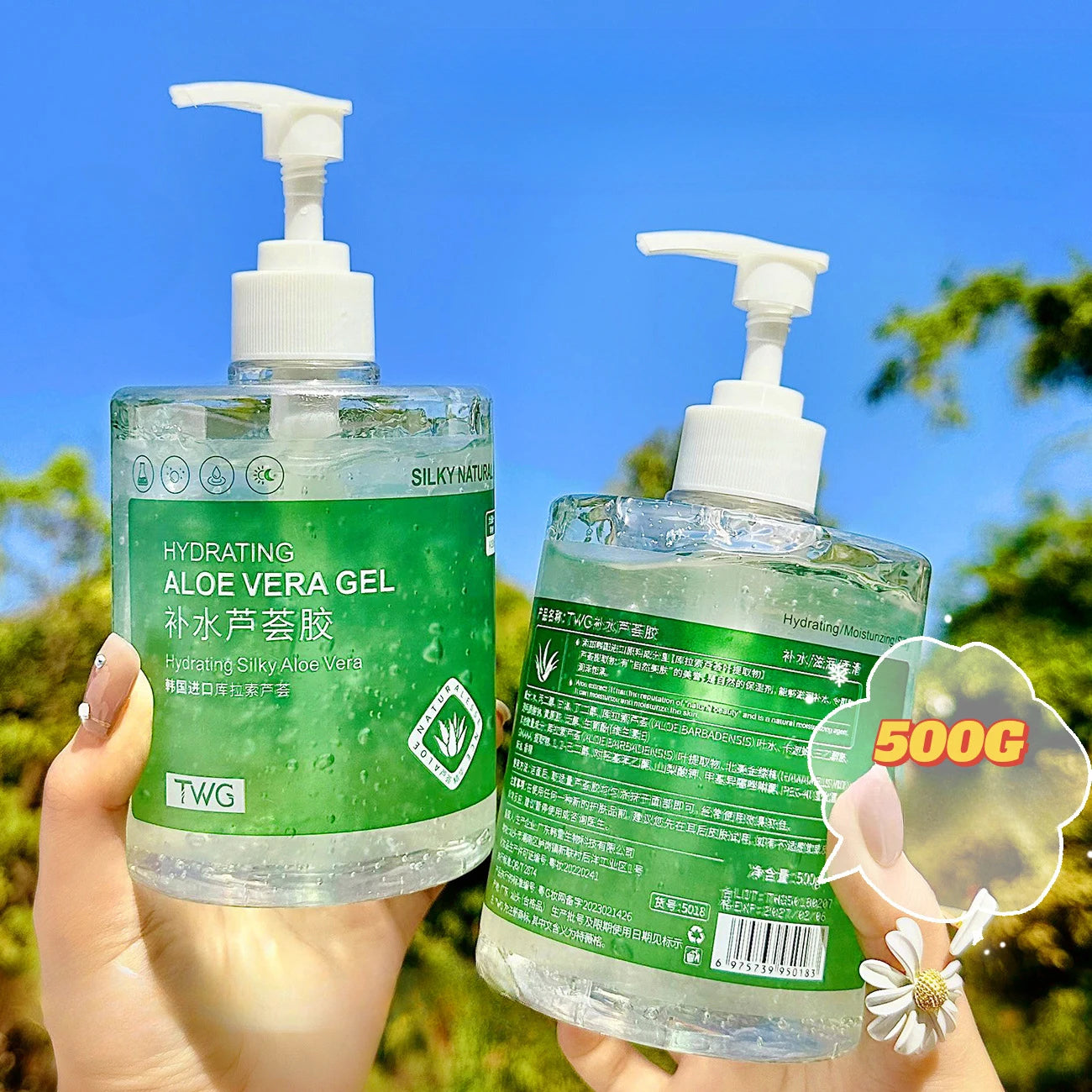 Aloe Vera Gel 500g Large Bottle Moisturizing Aloe Gel Large Capacity Hydrating and Moisturizing