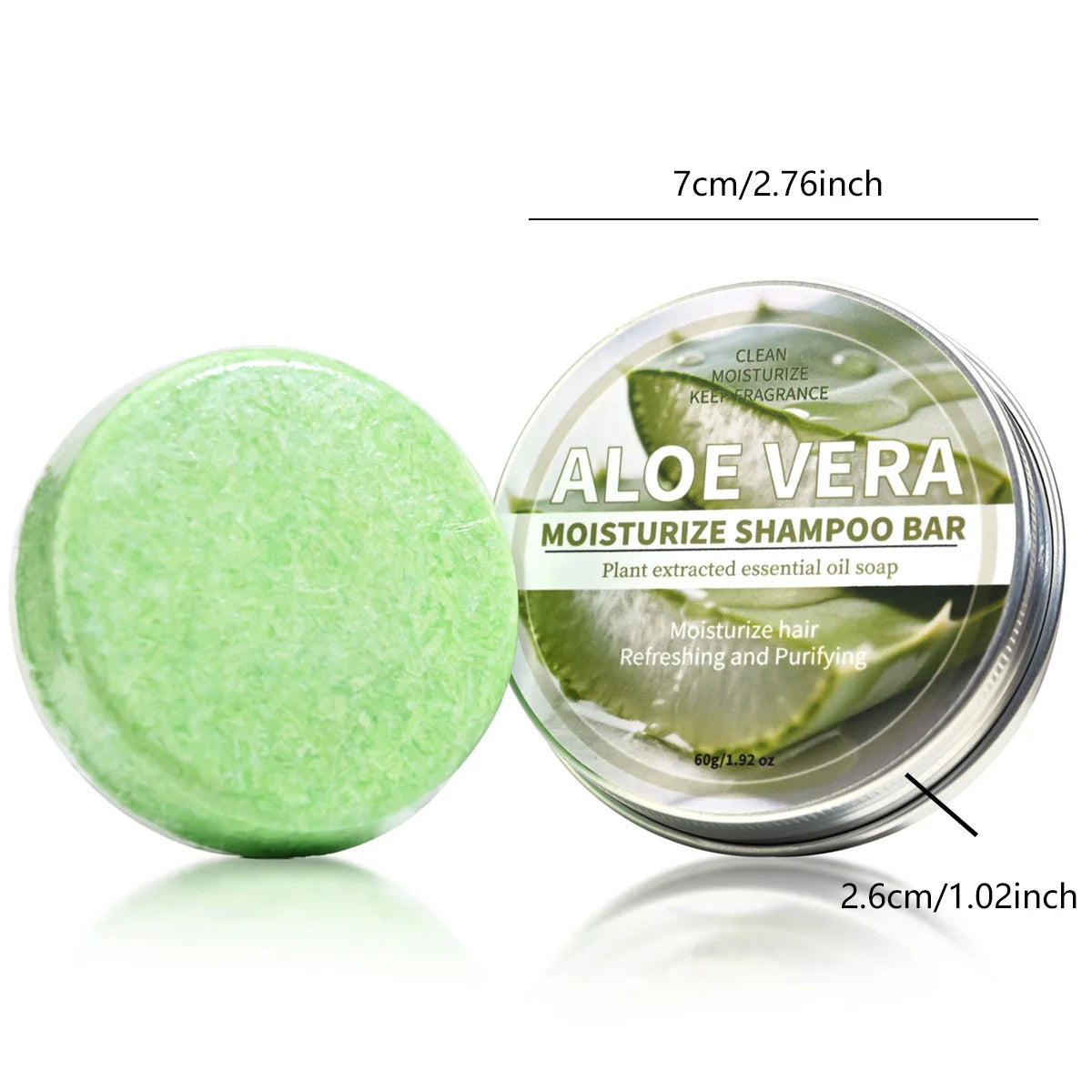 Aloe Vera Moisturizing Shampoo Bar, Plant Extract Essence Deep Cleansing Shampoo and Hair Care Soap