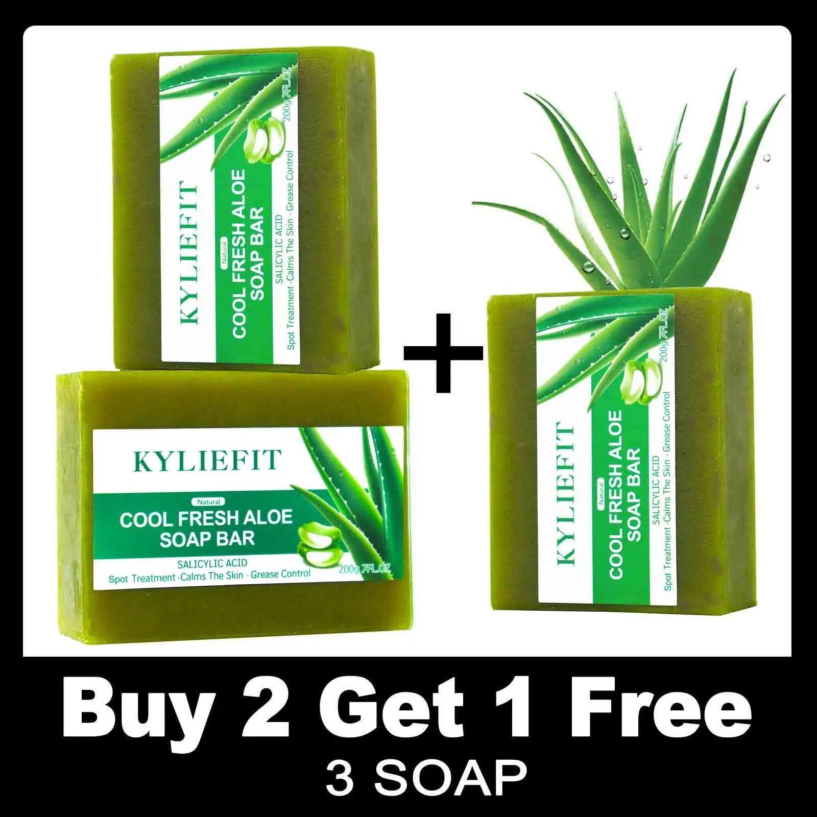 Aloe Brightening Soap Bar, Reduce Dark Spots, Sun Spots, Acne, Oil Control, Clean Stains, Exfoliation, For Face and Body