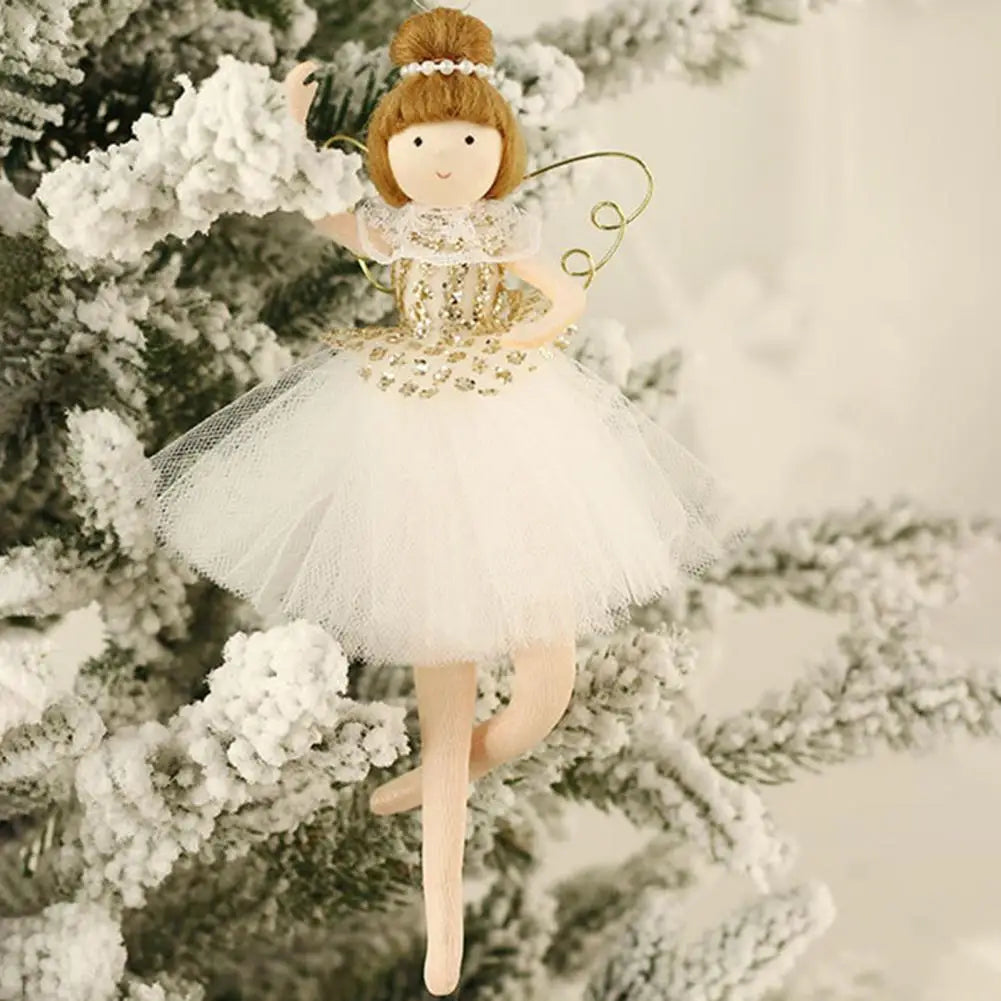 Christmas Ornament Ballet Girl Dancing with Wing And Tulle Skirt Xmas Tree Hanging Decorations for Holiday Party Decor