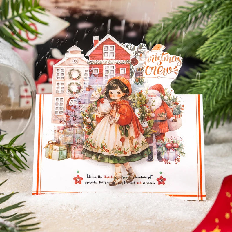 Christmas Rub on Transfer Stickers Xmas Card Making Material Junk Journaling Scrapbooking Craft Supplies Planner Sticker