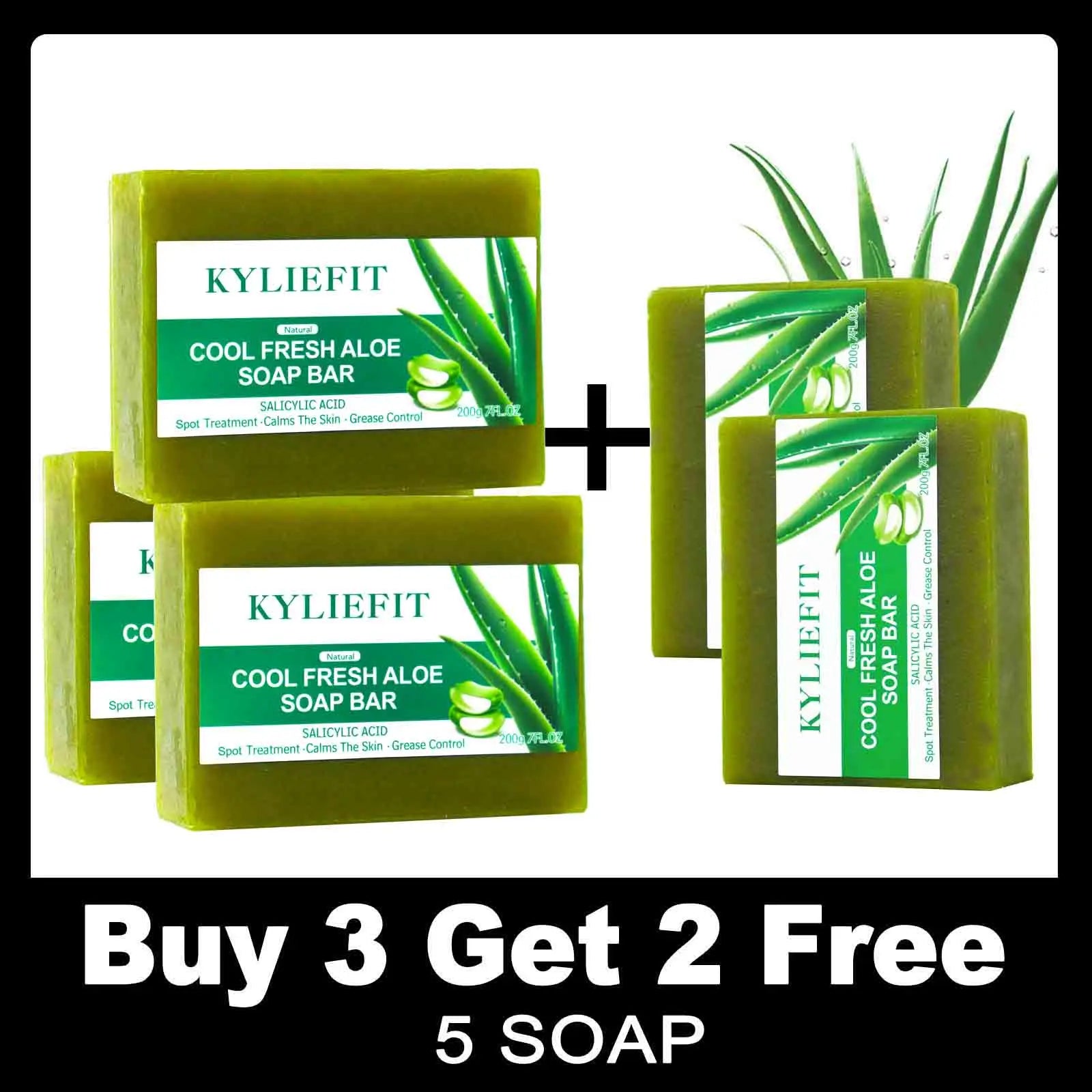 Aloe Brightening Soap Bar, Reduce Dark Spots, Sun Spots, Acne, Oil Control, Clean Stains, Exfoliation, For Face and Body