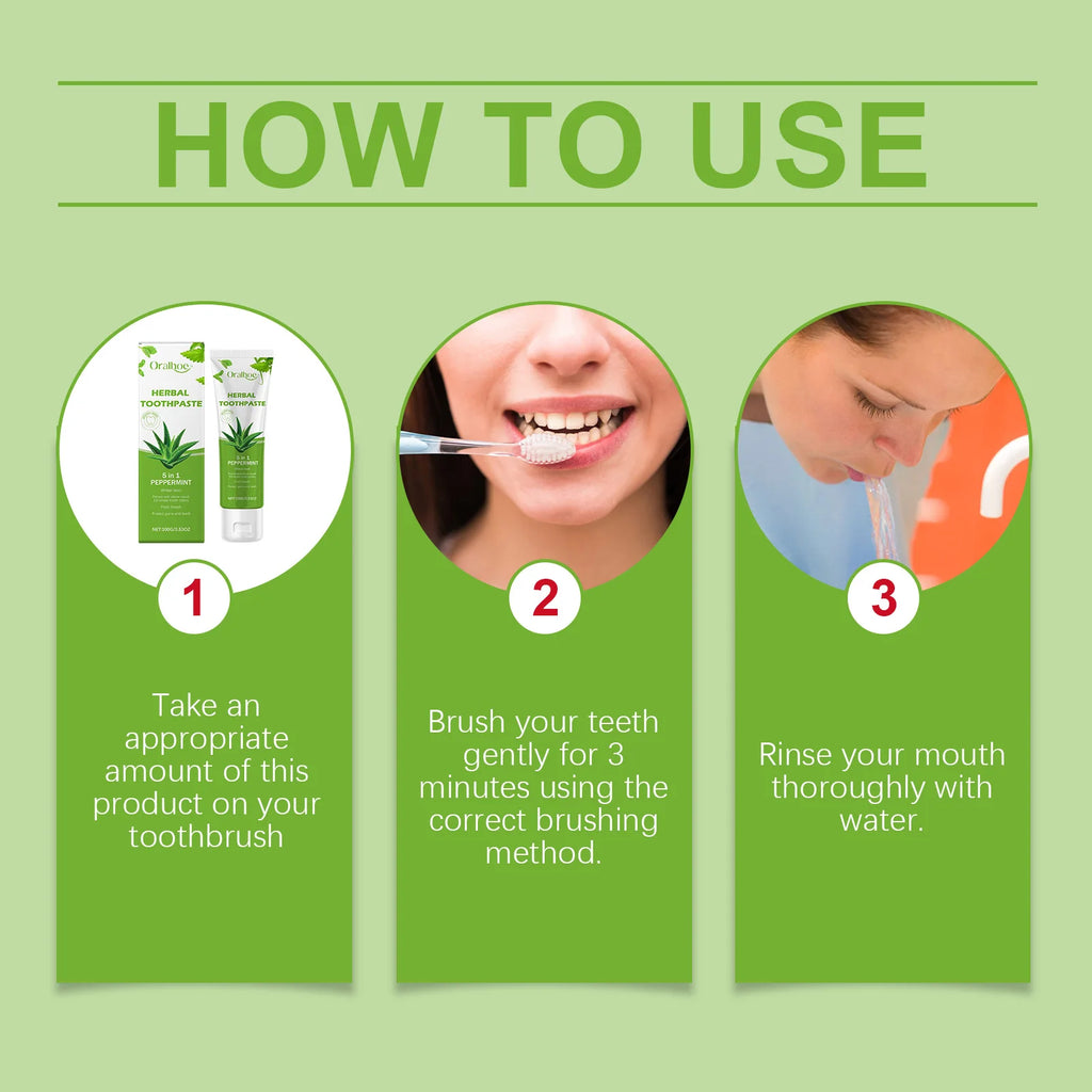 Aloe Vera Toothpaste For Gentle Teeth Cleaning - Remove Odor & Stains, Brighten Smile, Enamel Protection Formula