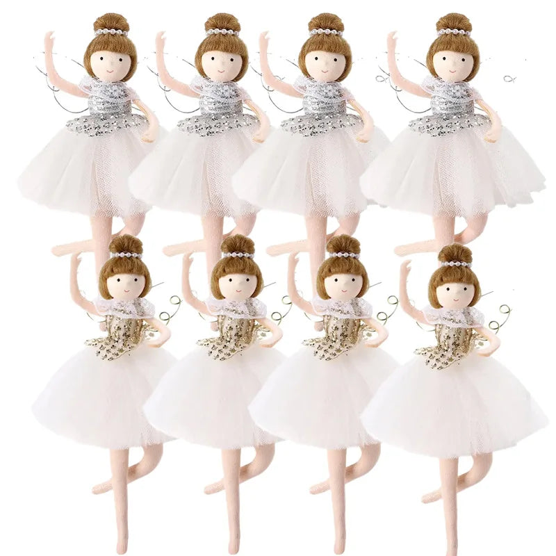 Christmas Ornament Ballet Girl Dancing with Wing And Tulle Skirt Xmas Tree Hanging Decorations for Holiday Party Decor