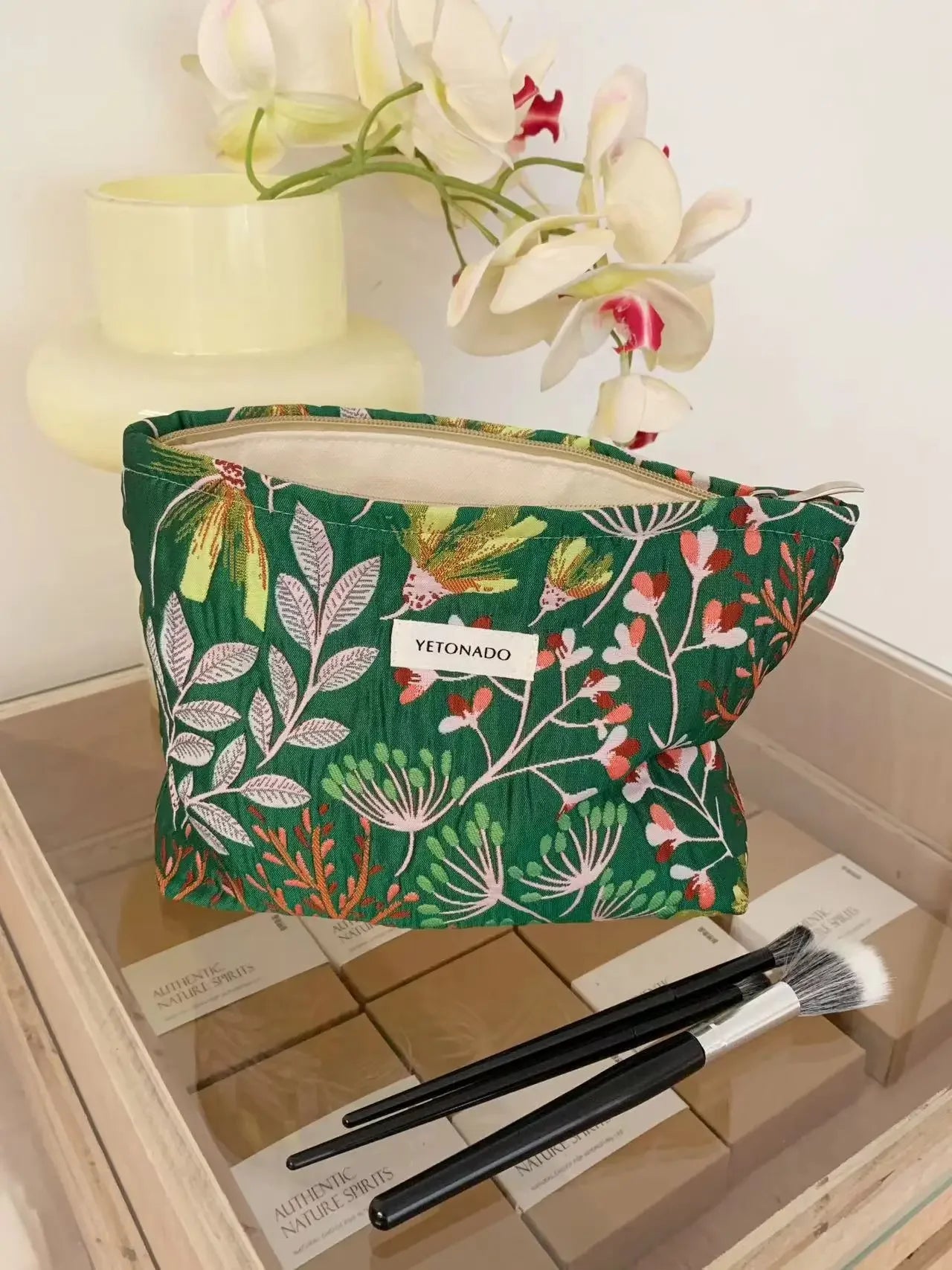 Makeup Bag Women Cosmetic Bag Flower Toiletry Pouch Case Organizer Make Up Bag Travel Wash Girls Travel Storage pouch
