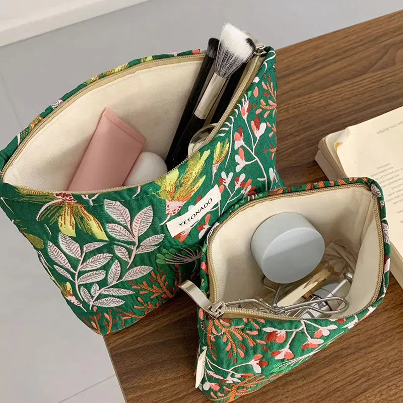 Makeup Bag Women Cosmetic Bag Flower Toiletry Pouch Case Organizer Make Up Bag Travel Wash Girls Travel Storage pouch